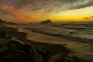 cênico norte Califórnia pau-brasil costa de praia pôr do sol foto