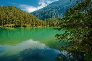 turquesa cristal limpar \ limpo água dentro a bávaro lago foto