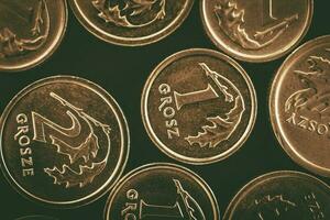 polonês grosseiro moedas foto