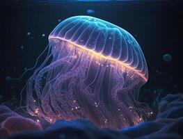 medusa nada dentro a oceano mar criada com generativo ai tecnologia foto