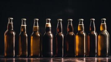 vidro garrafas do cervejas. ilustração ai generativo foto
