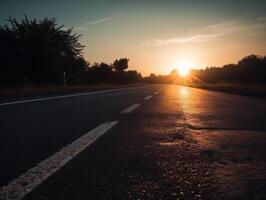 raça rastrear esvaziar asfalto estrada conceito dirigindo em a esvaziar estrada corrida Esportes conceito criada com generativo ai tecnologia foto