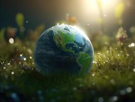 verde planeta terra dia natureza proteção conceito criada com generativo ai tecnologia foto