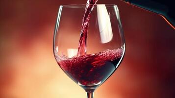 vermelho vinho derramando para dentro vinho vidro ilustração ai generativo foto