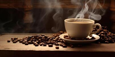 uma copo do café com cheiro. ilustração ai generativo foto