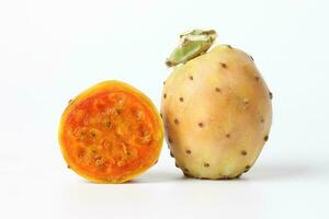 amarelo laranja cacto fruta espinhoso pera espinhoso suculento foto