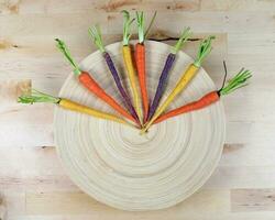 colorida arco Iris cenoura foto