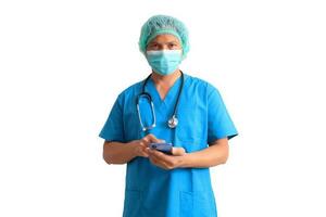 masculino médico vestindo azul terno foto