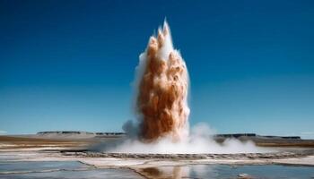 ebulição água explode, acendendo natural chama gerado de ai foto