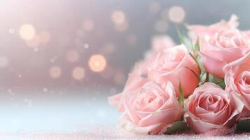 rosa flores fundo. ilustração ai generativo foto