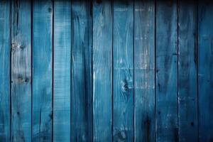 azul fundo a partir de de madeira tábuas. de madeira textura. ai gerado ilustração. foto