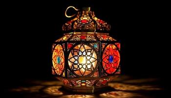 iluminado Antiguidade lanterna, símbolo do espiritualidade dentro árabe cultura gerado de ai foto