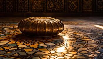 ornamentado cerâmica vaso, antigo símbolo do espiritualidade e indígena cultura gerado de ai foto