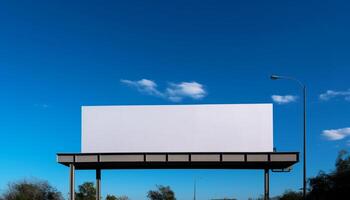 moderno Painel publicitário Projeto quadros natureza beleza dentro Claro azul céu gerado de ai foto