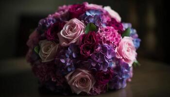 romântico Casamento ramalhete, fresco flores dentro vaso gerado de ai foto