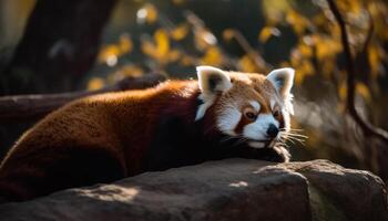 fofo gatinho sentado em filial, brincalhão natureza gerado de ai foto