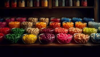 uma vibrante coleção do orgânico fruta dentro uma ampla tigela gerado de ai foto