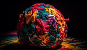 multi colori lã bola decoração simboliza criatividade e caseiro construir produtos gerado de ai foto