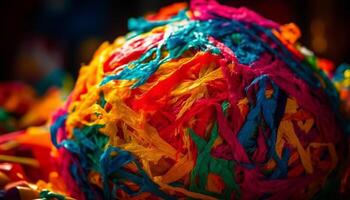 vibrante cores do lã crio tradicional festival decoração e presente gerado de ai foto