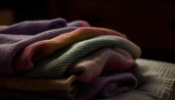 suave de lã vestuário dentro multi colori padrão, perfeito para inverno conforto gerado de ai foto