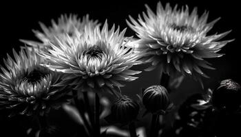 amarelo gerbera margarida, afiado foco em primeiro plano, Preto fundo beleza gerado de ai foto