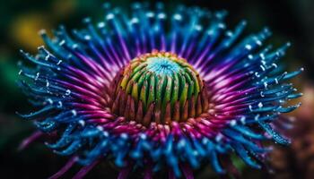 vibrante gerbera margarida Flor dentro multi colori beleza, fechar acima macro gerado de ai foto