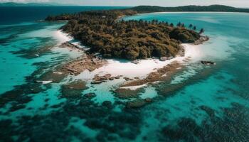 turquesa águas e exuberante vegetação crio idílico tropical período de férias destino gerado de ai foto