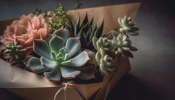 solteiro flor dentro uma flor Panela, afiado espinhos e orgânico crescimento gerado de ai foto