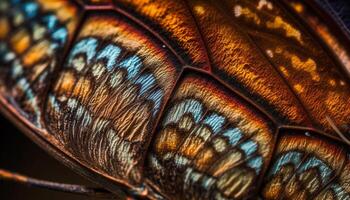 vibrante borboleta asa padronizar ampliado dentro extremo fechar acima macrofotografia gerado de ai foto