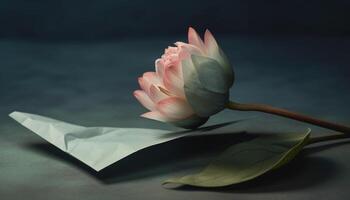frescor e beleza dentro natureza uma solteiro Rosa tulipa Flor gerado de ai foto