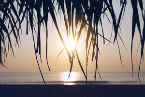 natureza tropical limpa praia pôr do sol céu hora com luz do sol foto