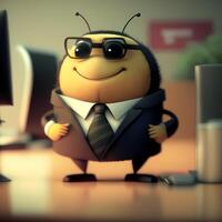 abelha vestem vestido uma homem de negocios ai gerado foto
