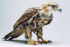 falcão pássaro cyborg animal ilustração generativo ai foto