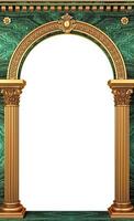 portal em arco clássico de luxo dourado com colunas foto
