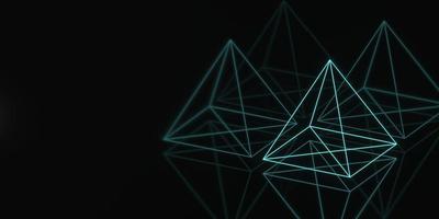 banner holograma pirâmide geometria escuro foto
