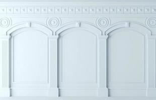 parede clássica de painéis de madeira branca