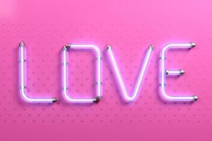 banner pop art palavra amor rosa neon