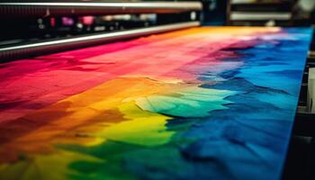 vibrante cores misturar em mesa, criando abstrato padronizar do criatividade gerado de ai foto