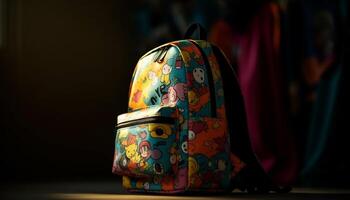 elegante bagagem coleção dentro multi colori couro para luxo viagem gerado de ai foto