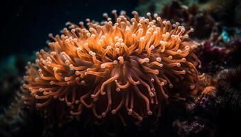 vibrante embaixo da agua marinha vitrines natural beleza do multi colori coral recife gerado de ai foto