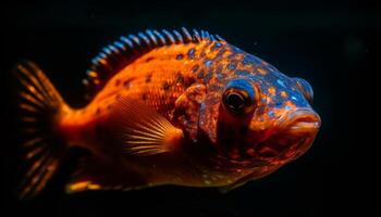 vibrante embaixo da agua beleza multi colori peixe nadar dentro tropical recife gerado de ai foto