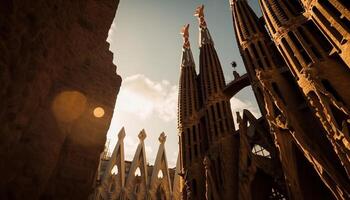 majestoso basílica, uma famoso gótico monumento do cristandade e espiritualidade generativo ai foto