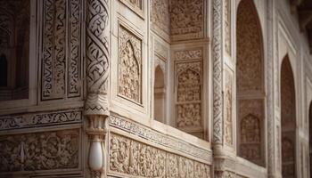ornamentado arcos e intrincado padrões adornar isto antigo árabe túmulo generativo ai foto
