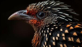 majestoso pássaro do presa com multi colori penas e piercing olhar gerado de ai foto