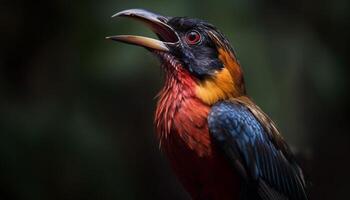 vibrante abelha comedor empoleirado em filial, cercado de natural beleza gerado de ai foto