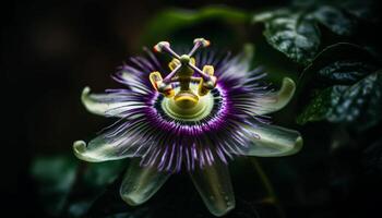 beleza dentro natureza fechar acima do roxa flor dentro embaixo da agua recife gerado de ai foto