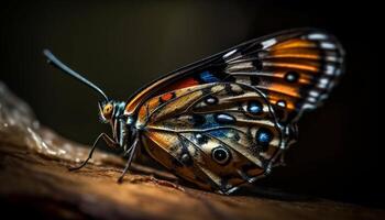 vibrante borboleta asa padronizar vitrines natural beleza dentro tranquilo cena gerado de ai foto