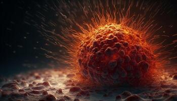 Alto escala ampliação revela abstrato molecular estrutura do Câncer célula gerado de ai foto