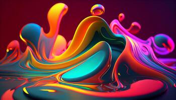 abstrato multi colori pano de fundo com vibrante onda padronizar , generativo ai foto