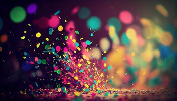multi colori confete celebração pano de fundo, brilhante e vibrante , generativo ai foto